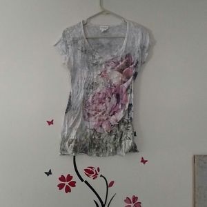 Rose printed tee
